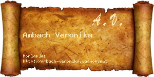 Ambach Veronika névjegykártya